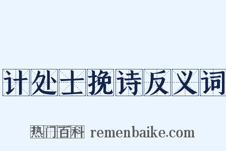 计处士挽诗反义词是什么意思的图片